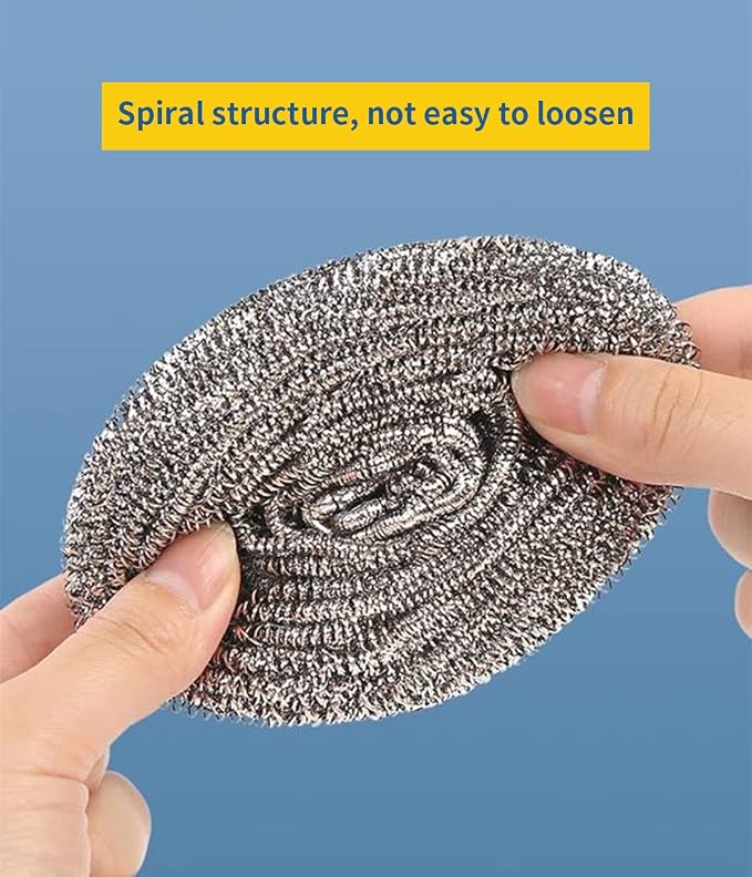Steel Wool Scrubber - Steel Wool for Cleaning Dish Pots Pans Grills Stainless Steel Scrubber for Kitchen Sinks Cleaning Pads Metal Scrubber (24)