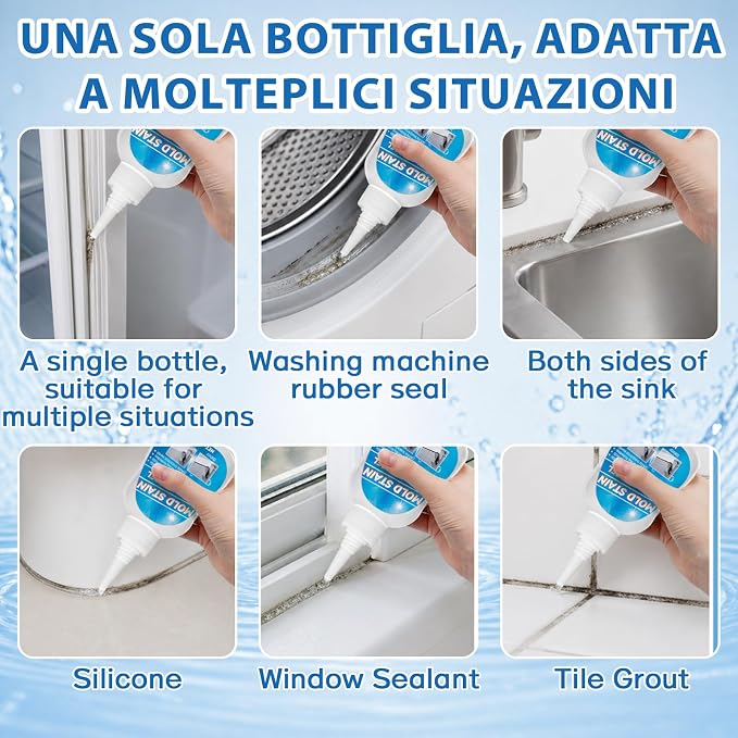 Household Stain Remover Gel, Powerful All-Purpose Stain Cleaner Gel, Effective on Bathroom, Shower, Sink, Grout, Washing Machine Seal, Kitchen