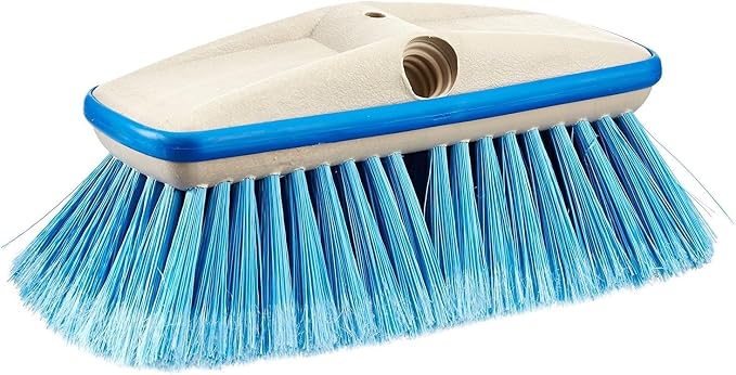 STAR BRITE Premium Medium Wash 8" Brush Head W/Bumper - Dual Connections Fit Either Standard 3/4" Threaded Poles or Extend-A-Brush Handles (Medium) (Blue) (040162) (Pack of 6)