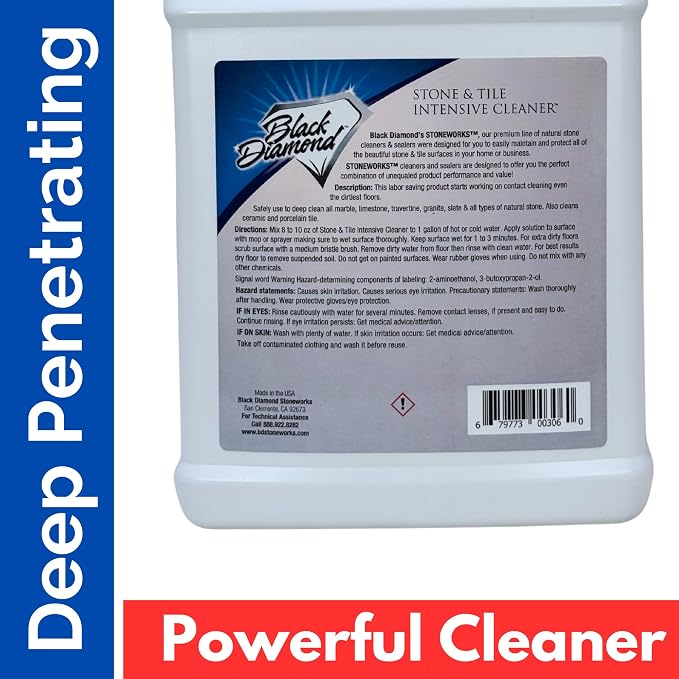 Black Diamond Stoneworks Stone & Tile Intensive Cleaner – Professional Deep Cleaner for Marble, Limestone, Travertine, Granite, Slate, Ceramic & Porcelain Tile – Acid-Free Concentrate (4-Gallons)