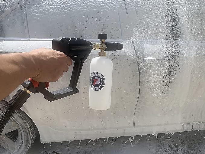 Tool Daily Short Pressure Washer Gun with Foam Cannon, 1/4" Quick Connect | 5 Power Washer Nozzle Tips Multiple Degrees, 1 Liter Soap Cannon, M22 Pressure Washing Gun, Not Compatible with GardenHose