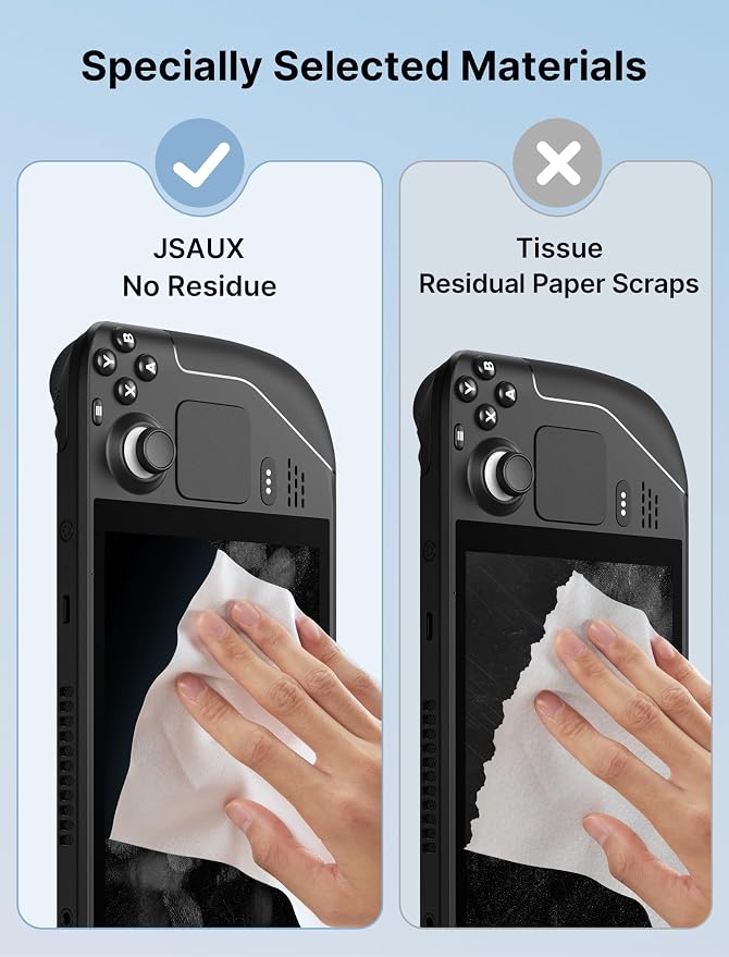 JSAUX 50 Pack Microfiber Cleaning Cloth (6x6 in) for Eyeglasses Lens Screen | Eye Glass Disposable microfiber clean cloth safe for Switch 2/camera/iPad/iPhone/phone/Steam Deck/TV screen/lens/glasses