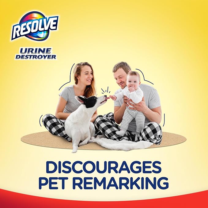 Resolve Urine Destroyer Steam Carpet Cleaner Solution – Concentrated Formula Urine Eliminator for Pet Stains & Odors,Safe for Bissell,Hoover & Rug Doctor,60 fl oz,(Pack of 4)