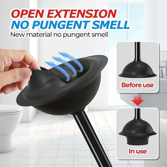 FORASTO 3Pack Toilet Plunger with Holder,Plungers for Bathroom with Holder,Heavy Duty Plunger with Cover,Bathroom Decor，Bathroom Accessories，Toilet Bowl Cleaners,Charcoal Black | Plungers for Bathroom, Toilet Bowl Cleaners, Apartment Must Haves, Bathro...