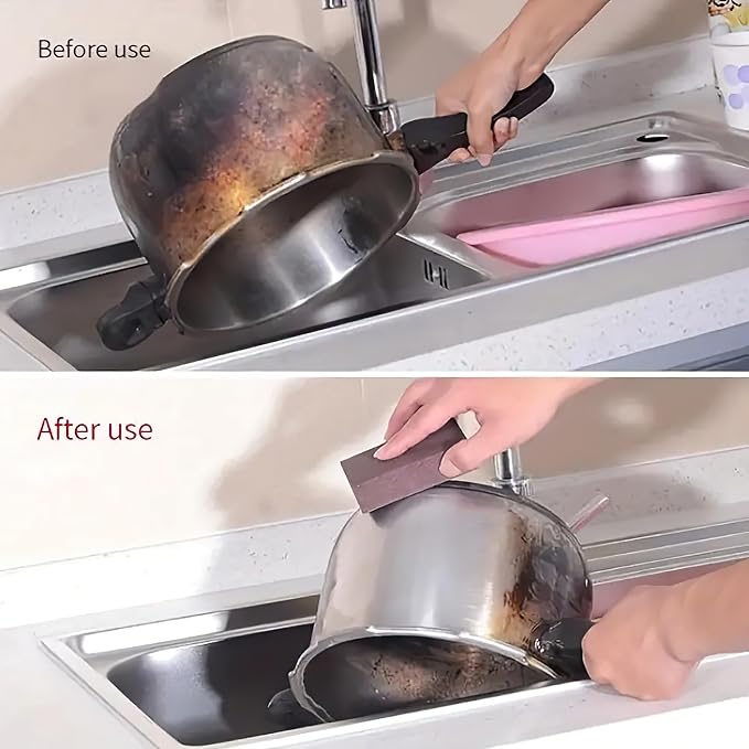5 Powerful Pot Scrubber Cleaning Sponges, Heavy Duty Kitchen Eraser Scouring Pads, Dishwashing Oven Stove Cleaning Sponges, BBQ Grill Scrubbing Dish Cloths