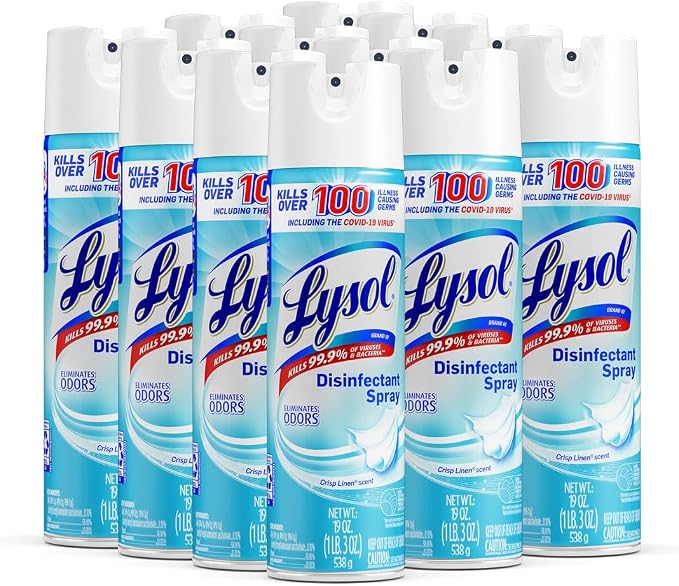 Lysol Disinfectant Spray, Crisp Linen, 57 Oz, Pack of 3