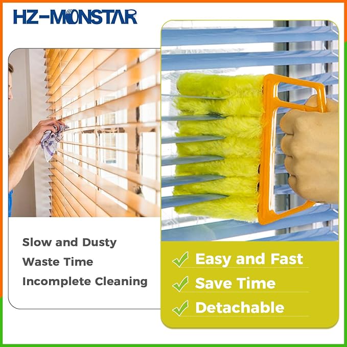 3Pcs Window Venetian Blind Cleaner Duster Tool Blinds Dust Dirt | 7 Finger Dusting Cleaner Tool for Window Air Vent Air Conditioner Fan Duster Dirt Housekeeping Tool for Wood Blinds Dust Dirt