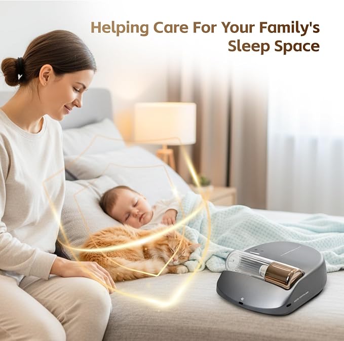 CREATULIZE X1 Robot Bed Vacuum, Automatic Mattress Vacuum Cleaner with Intelligent Path Planning, UV-C Light, HEPA Filter, One-Click 100% Dust & Pet Hair Removal for Bed, Mattress, Sofa, Carpet