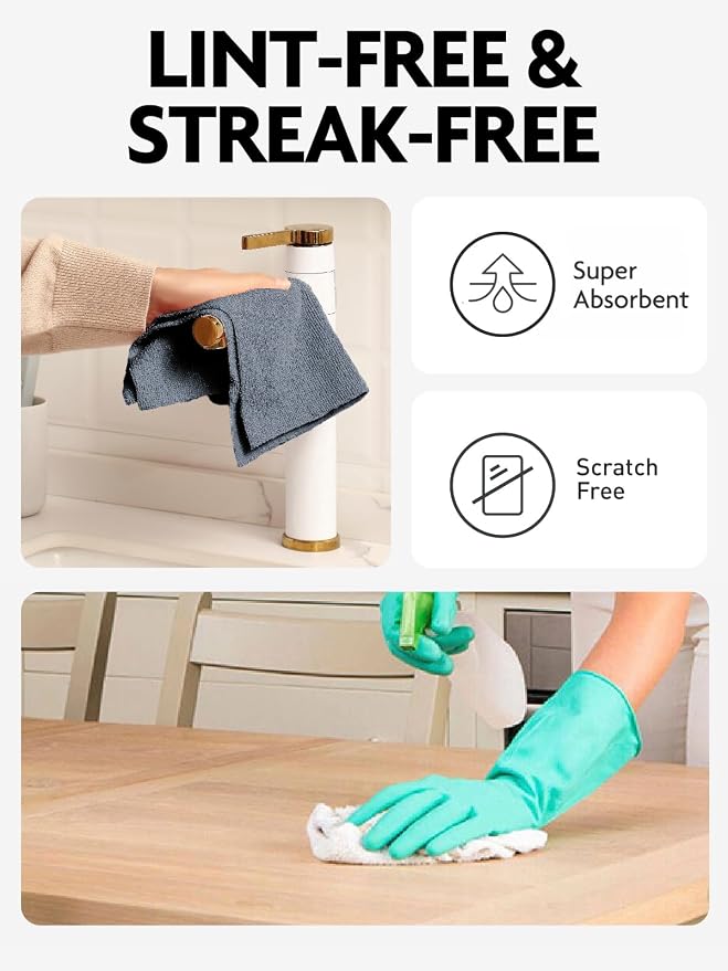 Fantasticlean Microfiber Cleaning Cloth Roll-675 Sheets(9 Rolls of Dimgrey) | 12'' by 12'', Super Absorbent, Lint-free, Tear-away Microfiber Towel Roll, for All-Purpose Cleaning