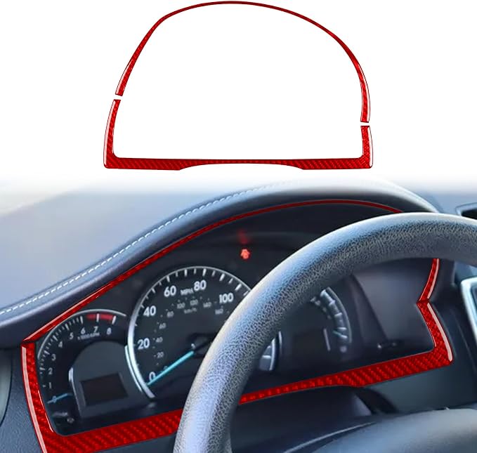 Real Carbon Fiber Trim for Toyota Camry Accessories | for 2012 2013 2014 Dashboard Speedometer Panel Frame Interior Thick Overlay Decal