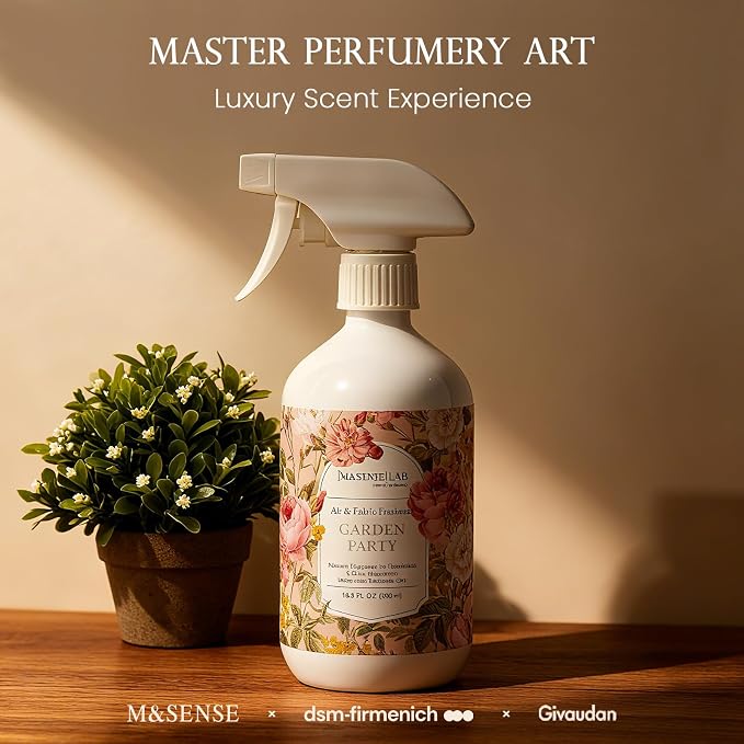 ‌M&SENSE Air & Fabric & Pet Odor Eliminator Spray - 16.9oz Large Size Natural Safe Air Freshener Garden Party Scented Deodorizer for Home Eliminates Smoke & Musty Smells, Ideal for ‌Balcony & Yard