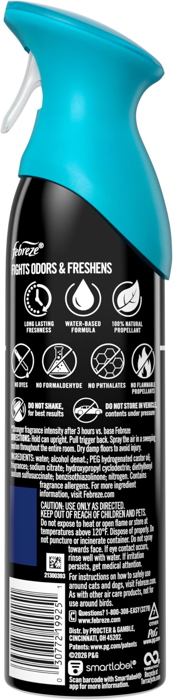 Febreze Air Mist, Air Freshener Spray, Odor Fighting Room Spray, Deodorizer for Home Bathroom Kitchen Office Apartment Dorm Room Classroom, Unstopables Fresh Scent, 8.1oz