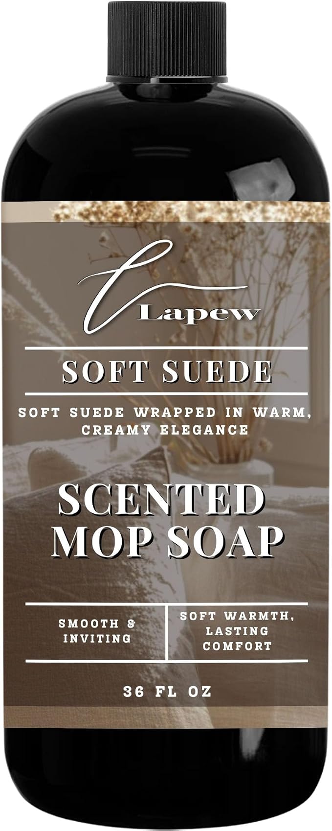 Lapew Soft Suede Scented Mop Soap - Luxury Floor Cleaner Concentrate for Mopping Tile, Laminate, Vinyl & Hardwood | Streak-Free, Low-Foam | 36 oz