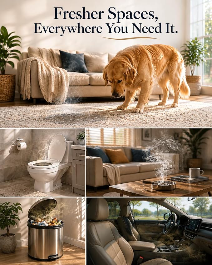 Nano Blue Light Deodorizer Spray Refill Pet & Home Odor Eliminator | Bio-Enzyme Odor Control, For Dog & Cat Urine, Litter Box, Carpets, Trash Bins & Car Interiors, Safe for People & Pets