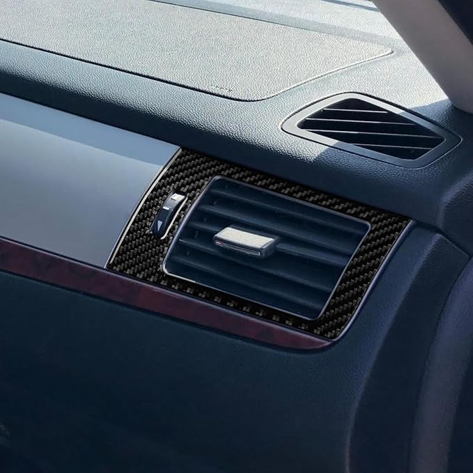Fit for Cadillac Escalade ESV 2007-2014 / EXT Hybrid 2009-2013 | Real Carbon Fiber | Central Console Vent Dashboard Side Air Vent Trim | Stickers | Anti-scratch