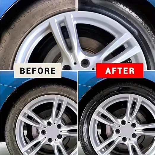 Tire Polishing Paste, 30g Black Car Tire Polishing Wax, Tire Shine, Deep Black Shine, Trim Restorer with Conditioning Formula, Water Resistant Coating for Seats Dashboards Trucks Motorcycles Sedan SUV