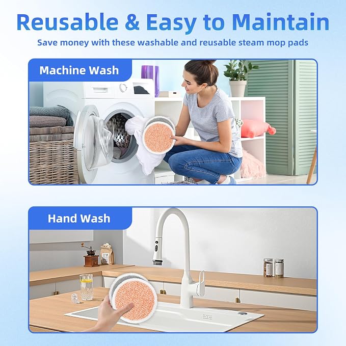 VIEWALL Steam Mop Pads Replacement for Shark S8002BRN S8001 S8000 S8200 S820 S8201 S7001 S7201 S7000 S7005 S7020 S7001 S7020 7001 S7201 QM7001 Steam Scrub, Dirt Grip Soft Washable Scrub Pads 8 Pack