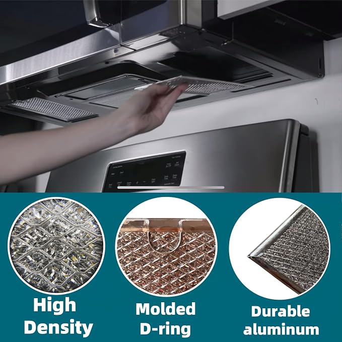Microwave Grease Filter Compatible with LG LMH2235ST LMHM2237BD LMHM2237ST.5230W1A012B,55230W1A012C,for GE WB06X10309 WB06X10359 Microwave Filter Replacement （2 Pack）