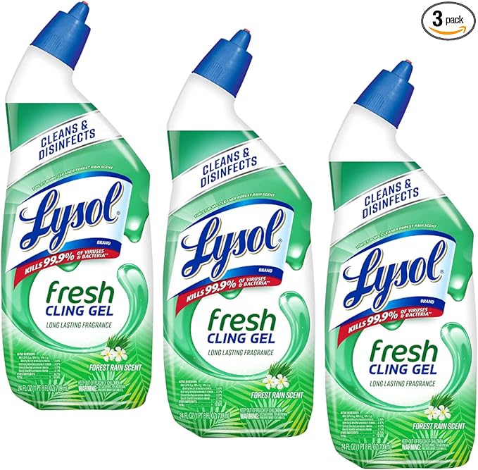 Lysol Cling Gel Toilet Bowl Cleaner, Country Scent, 24 Ounce (Pack of 3)