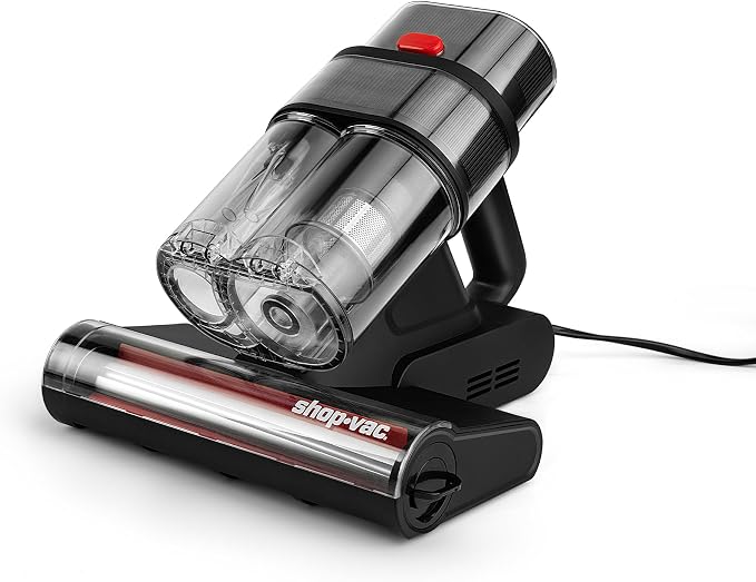 Shop-Vac Mattress Vacuum Cleaner, 14KPa Powerful Bed Vacuum, 5430326 | HEPA Filter & UV-C Light, Ultrasonic, 36960 Rpm/Min Tapping, Dual Cup Filtration, For Bed, Sofa, Couch, 400W, 15.4 Ft Corded