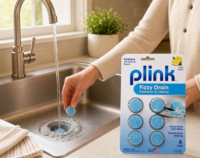 Plink Cleaning Kit Garbage Disposal Cleaner and Deodorizer 10 Capsules Fizzy Drain Freshener and Cleaner 6 Tablets Lemon Scent