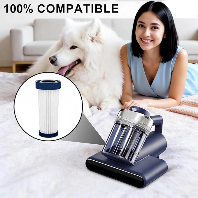 Mattress Vacuum Replacement Filter Compatible with Teant Mattress Vacuum Cleaner,Teant Blue, Gray Upgrade and Pink Bed Vacuum Cleaner.HEAP Filter-4Pack