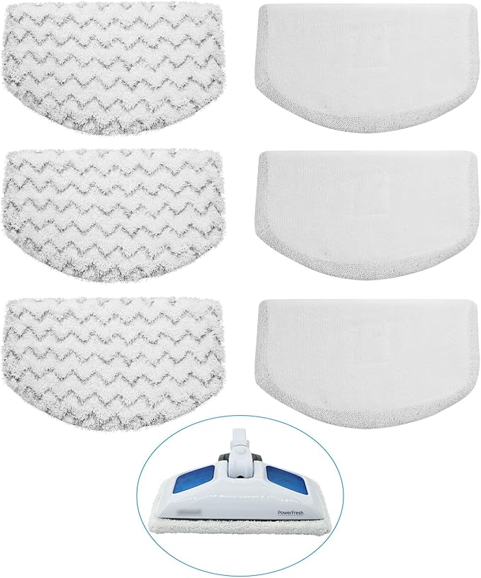 6 Pack Steam Mop Replacement Pads Washable for Bissell Powerfresh | 1940 1806 1940A 19405 1940W 19409 2075A 2685A 2181 2814 1544 Series for Bissell Powerfresh Deluxe 1806 Steam Cleaner Mop Pads