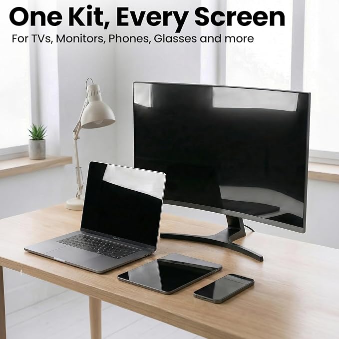 EVEO Screen Wipes - Electronic Wipes, Computer Screen Cleaner Wipes for Electronics | Computer Screen Wipes Phone Wipes & Lens Wipes for PC, Laptop, Phone, Car & More - Microfiber Included (50 Pack)