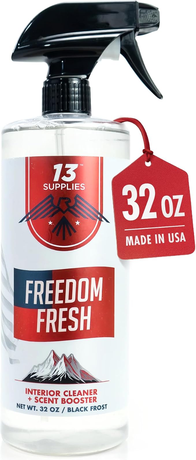 Freedom Fresh Car Interior Cleaner Spray, Black Frost, 32 oz | Auto Cleaner for Headliner, Mats, Interior Vehicle Cleaning, Car Dashboard Cleaner Stain Remover, Restores Shine