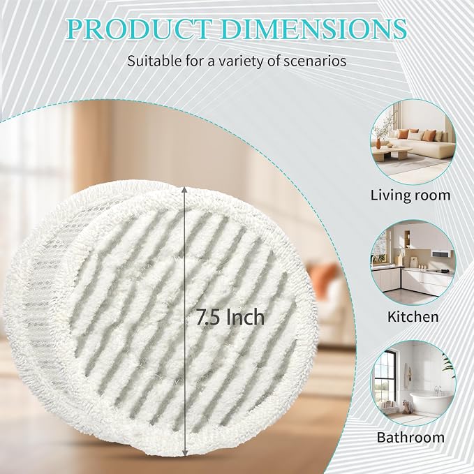 8 Pack Replacement Pads for Shark Steam Mop with Laundry Bag | for Shark S8201 S8001 S7001 S7201 S7000AMZ S7000 S7005 S7020 S7001C, Washable Steam and Scrub Mop Pads for Various Floors