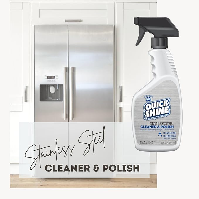 Quick Shine Stainless Steel Cleaner & Polish 24oz-6Pk, Streak Free | Safe for Metal Surfaces, Removes Fingerprints, Grease & More, Non-Abrasive, pH Neutral, Made in USA