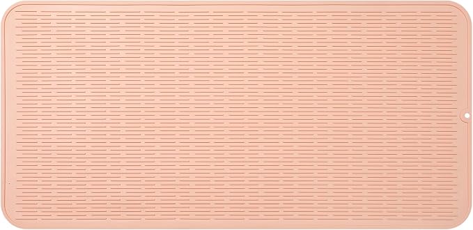 MicoYang Silicone Dish Drying Mat for Multiple Usage,Easy clean,Eco-friendly,Heat-resistant Silicone Mat for Kitchen Counter or Sink,Refrigerator or Drawer Liner Pink 5XL 36inches x 18inches
