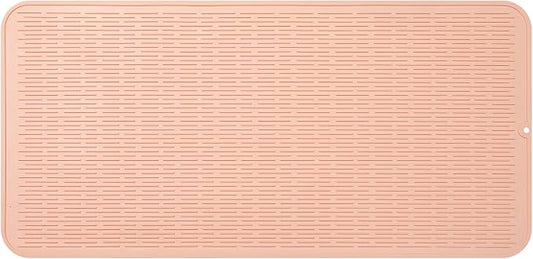 MicoYang Silicone Dish Drying Mat for Multiple Usage,Easy clean,Eco-friendly,Heat-resistant Silicone Mat for Kitchen Counter or Sink,Refrigerator or Drawer Liner Pink 5XL 36inches x 18inches