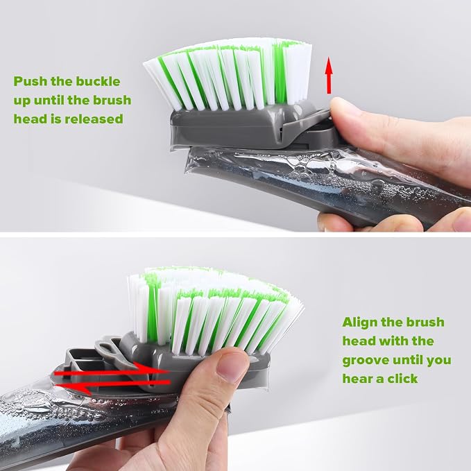 Dishwand Brush Refill, 4 Pack Dish Brush Refills Compatible with Scotch-Brite Dishwand, Dish Soap Brush for Dishes, Pans, Sink, Pots