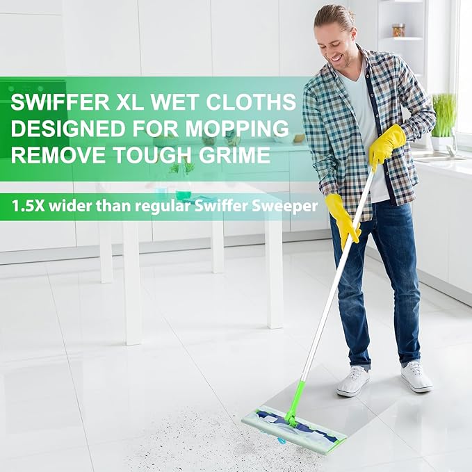 20 Count X-Large Wet Pad Refills for Swiffer Sweeper XL Mop | Disposable Multi-Surface XL Wet Wipes Mopping Pads Refill for Floor Cleaning.（Only pads, not including mop）