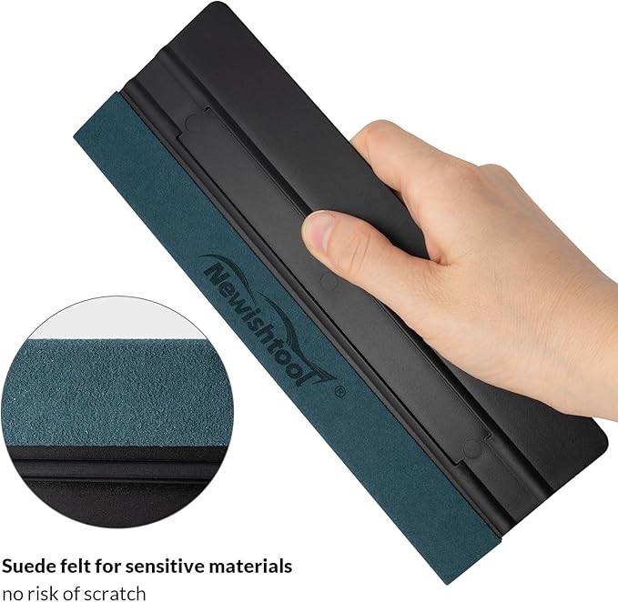 NEWISHTOOL 3 Pcs Vinyl Wrap Squeegee Different Size Felt Squeegee for Vinyl | Suede Felt Edge Squeegee Sign Making Wrap Tool for Wallpaper Smoothing, Car PPF Vinyl Wrap Window Tint Application