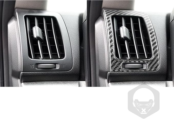 Real Carbon Fiber Trim for Infiniti Accessories | for G35 G37 G25 Q60 Q40 2007-2015 X S Sedan Coupe Convertible Dash Sides Air Vent Outlet Frame Interior Thick Overlay Decal