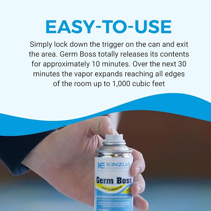 Germ Boss Strong Odor Eliminator, Fast-Acting Cleaning & Deodorizing Fogger, Mold Bomb Fogger for Smell Control with Fresh Scent, Covers Up to 1,000 cu ft, 6 oz, Pack of 3
