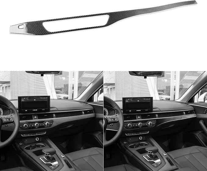Real Carbon Fiber Trim for Audi Accessories | for B9 A4 S4 A5 S5 2017-2019 / RS5 2018 2019 Center Control Co-Pilot Side Panel Interior Thick Overlay Decal