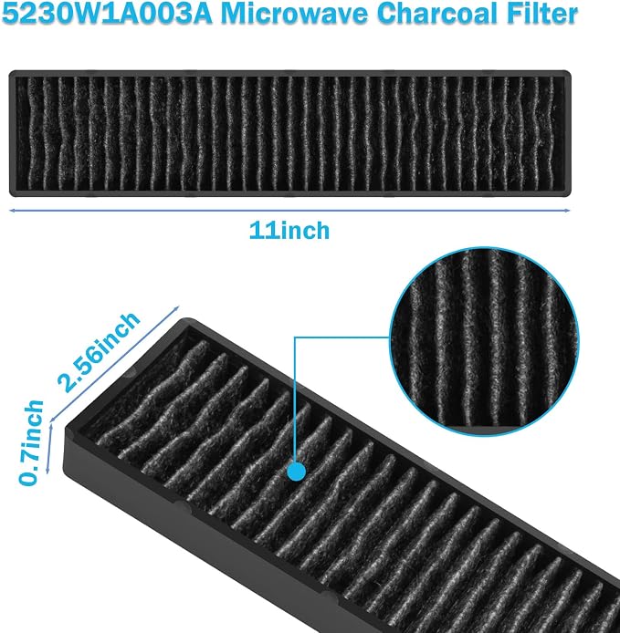 Replacement Filter Fit for LG Microwave Filter 5230W1A003A JVM7195SK6SS LMV1650ST, LMV1650SW, LMV2031BD, LMV2031SB,LMVM2085SB, LMVH1711ST, LMV2031ST Charcoal Filte-r (Pack of 1)