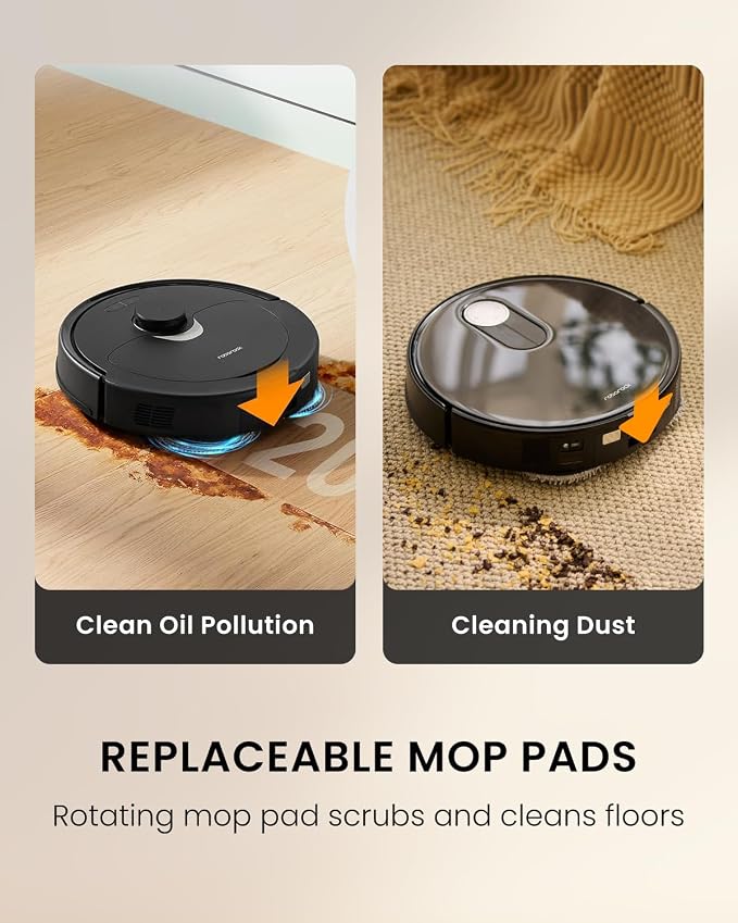 8Pack Replacement Parts Accessories Compatible for Roborock Qrevo Series, Saros 10R,Qrevo Curv,Qrevo Edge,Qrevo Edge S5A,QV 35A,Qrevo S5V Robot Vacuum,Spare Accessories Kit with 4 Dust Bags,4 Mop Pads