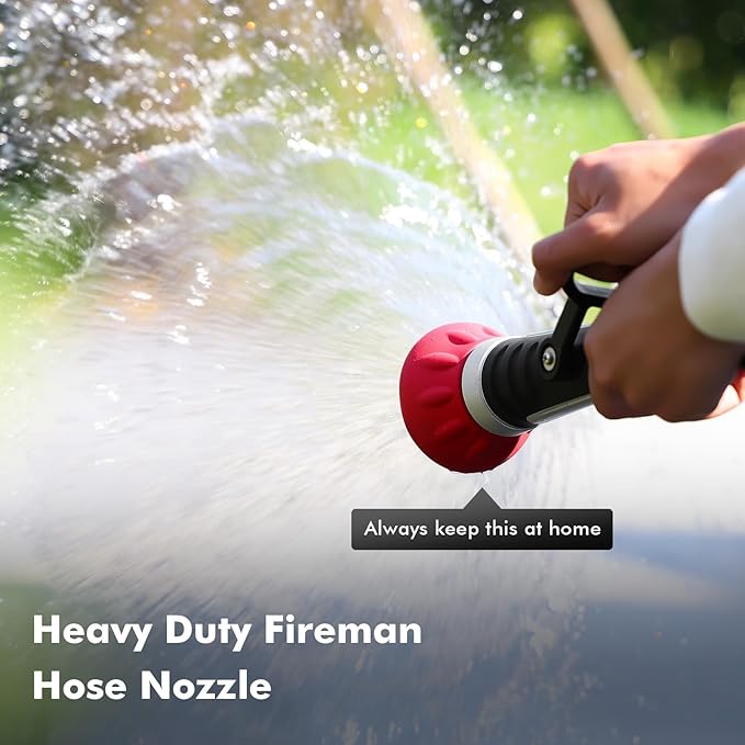 RESTMO Fireman Style Hose Nozzle Heavy duty, Hose Spray Nozzle for Outdoor | Large Lever Handle, High Pressure Twist Garden Nozzle with 3 Spray Patterns for Watering Lawn and Garden, Washing Car