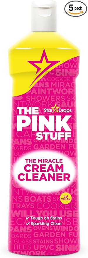 The Pink Stuff Stardrops Miracle Cream Cleaner, 16.91 Fl Oz (Pack of 5)
