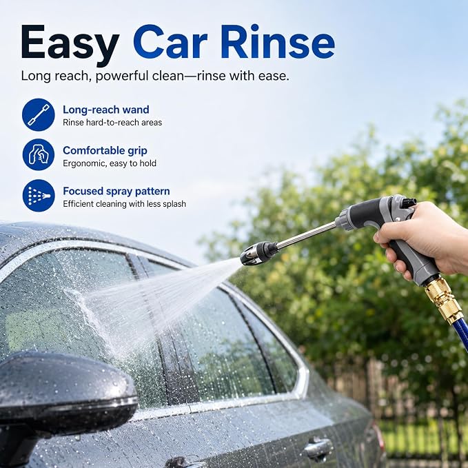 Power Blast Plus, Handheld Portable Pressure Washer with 360°Rotating Nozzle, 3 Spray Modes, Tool-Free Setup for Driveway & Outdoor Cleaning