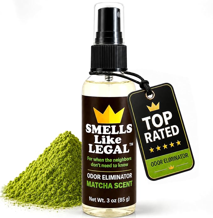 Matcha Scent 3 oz Travel Size Odor Eliminator Spray – Eliminates Smoke, Cannabis, Pet & Food Odors – Fabric Safe – Made in USA