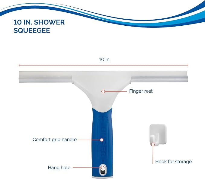 Unger - 978800 Shower Squeegee, 10" white