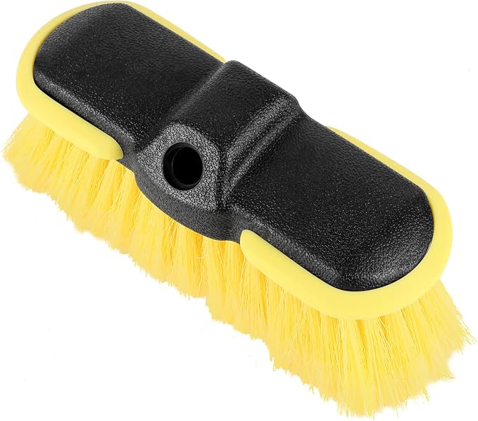Car Wash Brush Head, 8'' Soft Bristle Scrub Rv Brush for Washing Exterior | Outdoor Broom and Truck Brush for Cleaning Window, Wall, House Floor, Deck, Patio, Boat, Vehicles