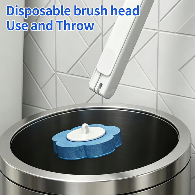 Disposable Toilet Brush Kit with 48 Refill Heads, Holder Storage Caddy Wall-Mounted Toilet Bowl Wand Scrubber for Bathroom Toilet Cleaner Toilet Bowl