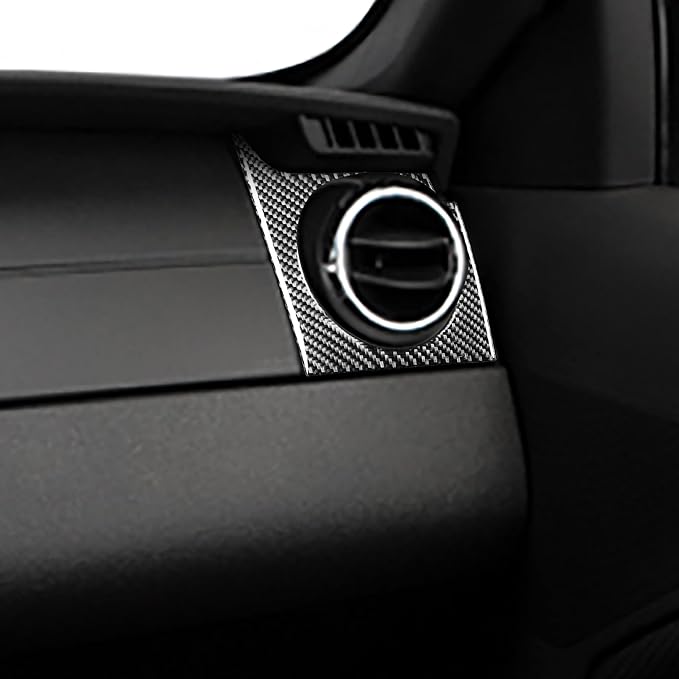 Real Carbon Fiber Trim for Ford Mustang GT Shelby Accessories | for 2005 2006 2007 2008 2009，Co-pilot Right Side Wind Outlet Air Vent，Thick Overlay Sticker Decal