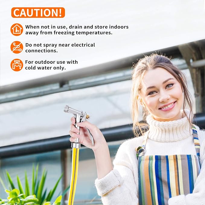 Hose Nozzle 2 Pack, Full Size Pistol Nozzle with Threaded Front, Durable High Pressure Garden Hose Nozzle, Rear Control Sprayer for Watering Plants, Cleaning